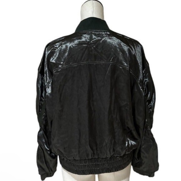 NWOT—Free People Movement Relay Zip Up Satin Knit Collared Jacket - Picture 4 of 6